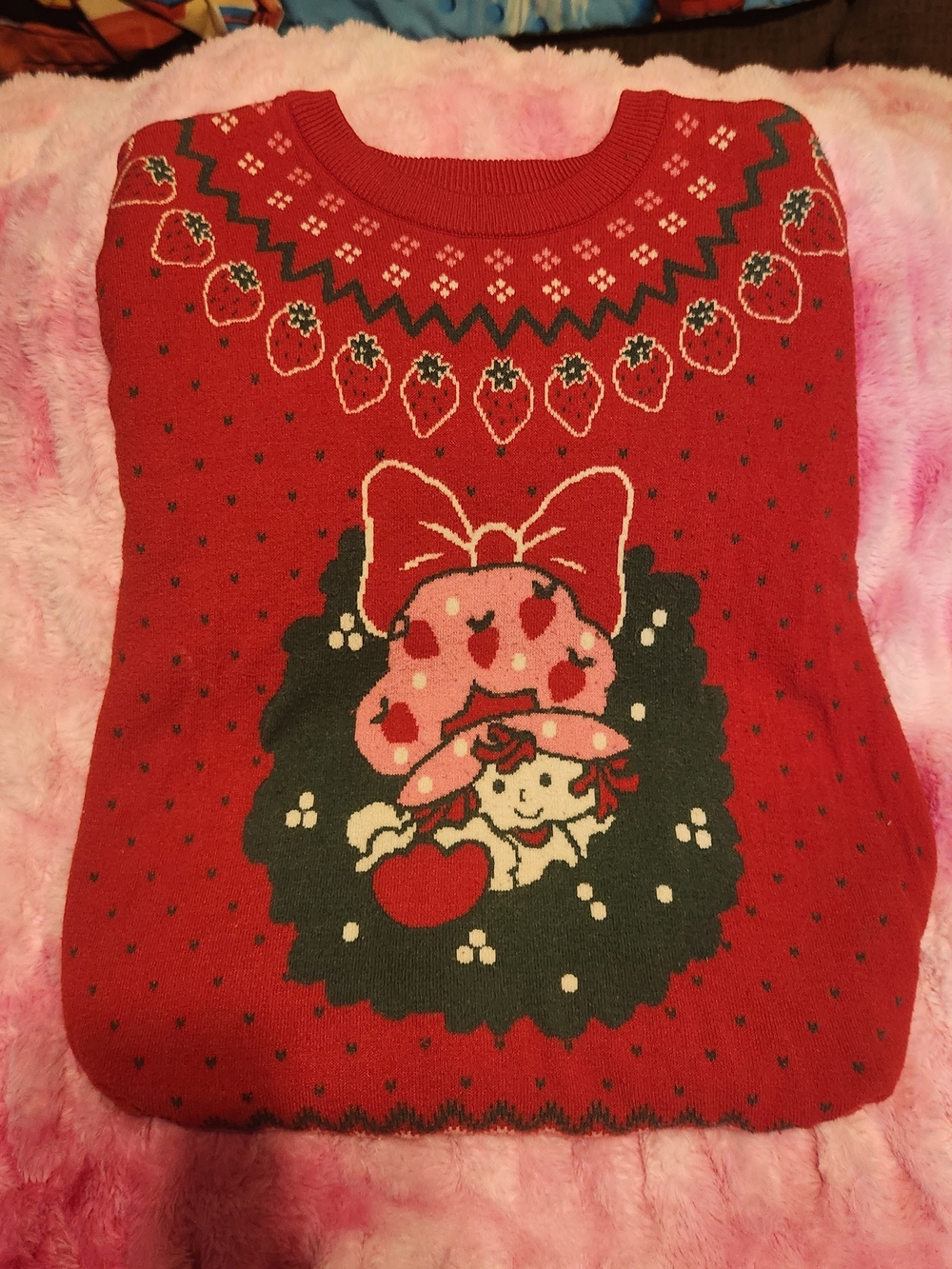 Red Strawberry Graphic Women's Sweater